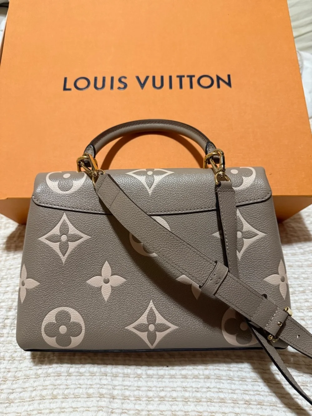 Louis Vuitton Taupe & Cream Monogram Top Handle Satchel - Picture 4 of 10